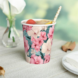 4 Blumenmuster Pappbecher