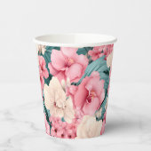 4 Blumenmuster Pappbecher (Links)