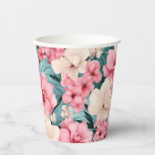 4 Blumenmuster Pappbecher (Vorderseite)