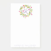 4"" BLUMEWREATH DER ANMERKUNGS-x6 u. CUSTUME Post-it Klebezettel (Vorderseite)