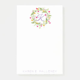 4"" BLUMEWREATH DER ANMERKUNGS-x6 u. CUSTUME Post-it Klebezettel