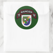 4. Bn, 75. Infanterie-Regiment - Rangers Runder Aufkleber (Tasche)
