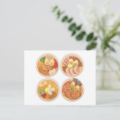 4 Bowls Ramen Postcard Postkarte (Stehend Vorderseite)
