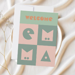 4 Briefe für den Namen eines jungen Mädchens Dankeskarte