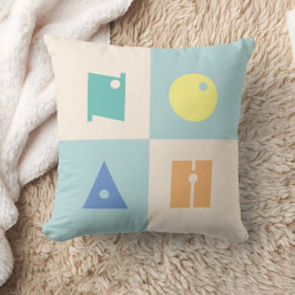 4-Buchstaben Babyname farbiges Kinderzimmer Kissen
