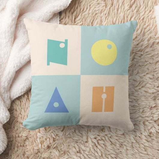 4-Buchstaben Babyname farbiges Kinderzimmer Kissen