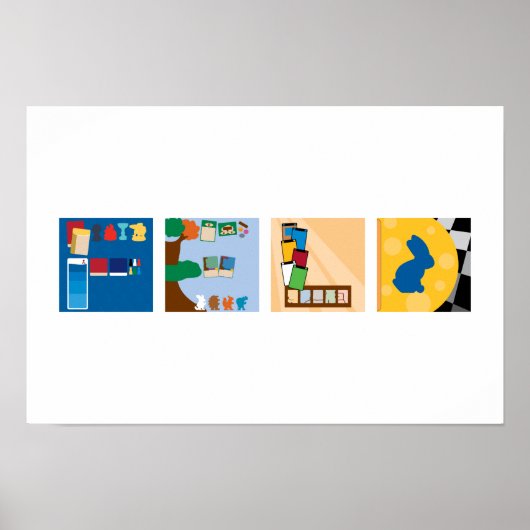 4-Buchstaben Name Board Game Alphabet Poster (Vorne)