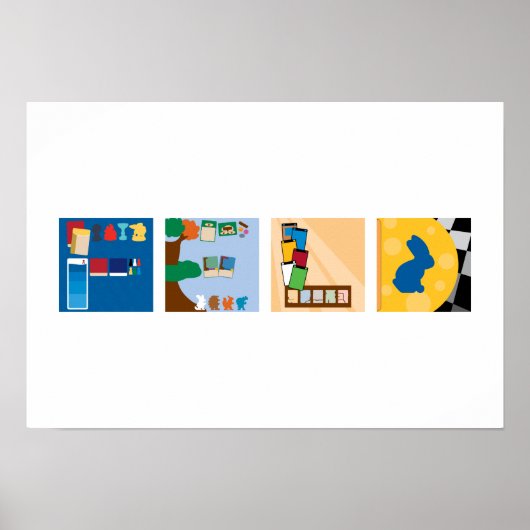 4-Buchstaben Name Board Game Alphabet Poster (Vorne)