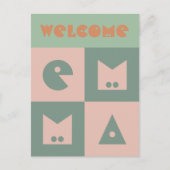 4-Buchstaben Name neue Mädchen Eltern gratulieren Postkarte (Vorderseite)