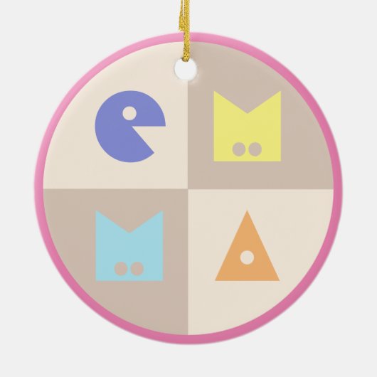 4 Buchstaben Neugeburt Mädchenname Kinderzimmer De Keramik Ornament (Hinten)