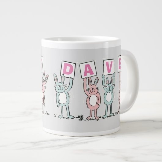 4 Buchstabenname Fun Kanbit Design Jumbo-Tasse (Vorderseite Rechts)