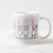 4 Buchstabenname Fun Kanbit Design Jumbo-Tasse (Rechts)