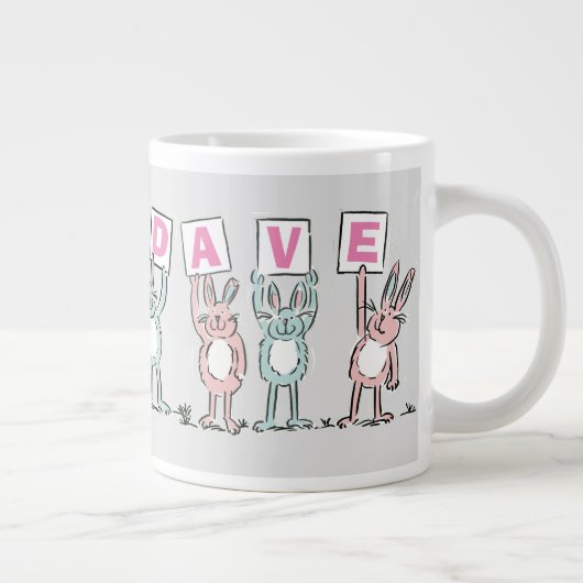4 Buchstabenname Fun Kanbit Design Jumbo-Tasse (Rechts)