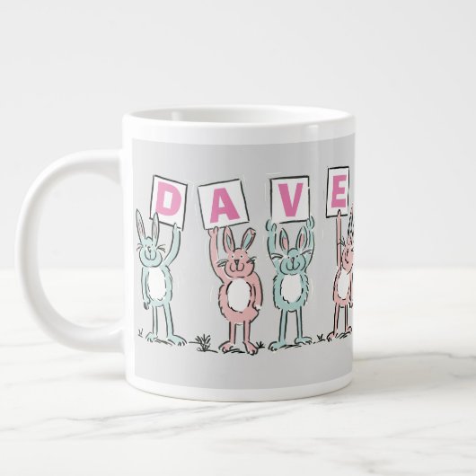 4 Buchstabenname Fun Kanbit Design Jumbo-Tasse (Links)
