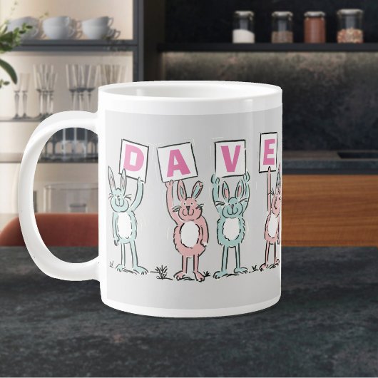 4 Buchstabenname Fun Kanbit Design Jumbo-Tasse