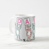 4 Buchstabenname Fun Kanbit Design Kaffeetasse (Vorderseite Links)