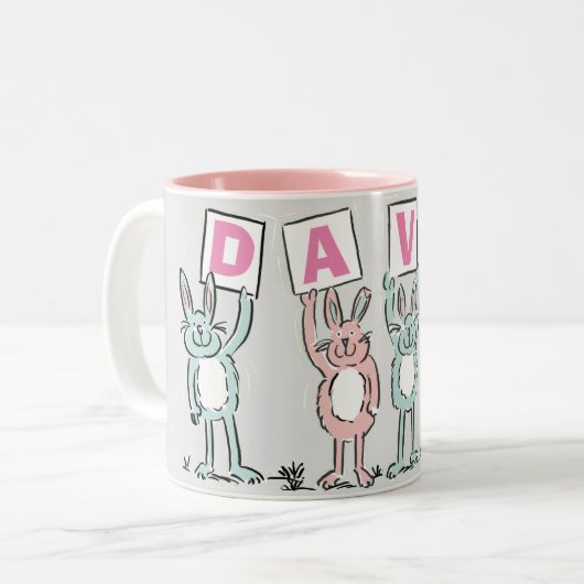 4 Buchstabenname Fun Kanbit Design Zweifarbige Tasse (Vorderseite Links)