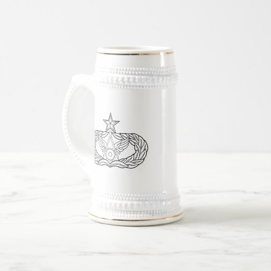 4 CES - Senior CE Abzeichen - Stein Bierglas (Vorderseite Links)