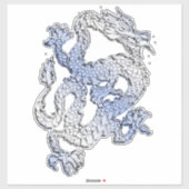 4 Chrome Style Dragon Prints Aufkleber (Blatt)