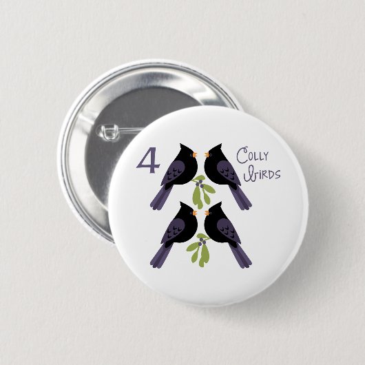 4 Colly Birds Button (Vorne & Hinten)