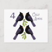 4 Colly Birds Postkarte (Vorderseite)