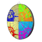 4 Color Pop Art Lady Liberty Dartscheibe (Vorderseite rechts)