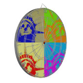 4 Color Pop Art Lady Liberty Dartscheibe (Vorderseite Links)