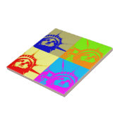 4 Color Pop Art Lady Liberty Fliese (Seite)