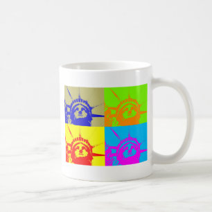 4 Color Pop Art Lady Liberty Kaffeetasse