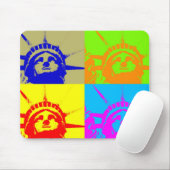 4 Color Pop Art Lady Liberty Mousepad (Mit Mouse)