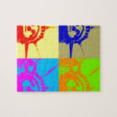 4 Color Pop Art Lady Liberty Puzzle (Horizontal)