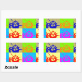 4 Color Pop Art Lady Liberty Rechteckiger Aufkleber (Blatt)