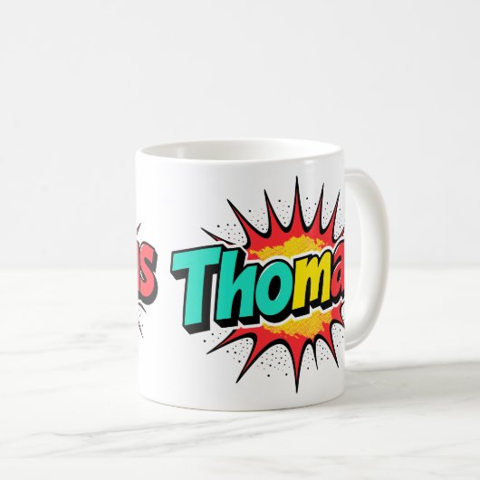 4 Color Thomas 1 - Retro Comic Kaffeetasse (VorderseiteRechts)