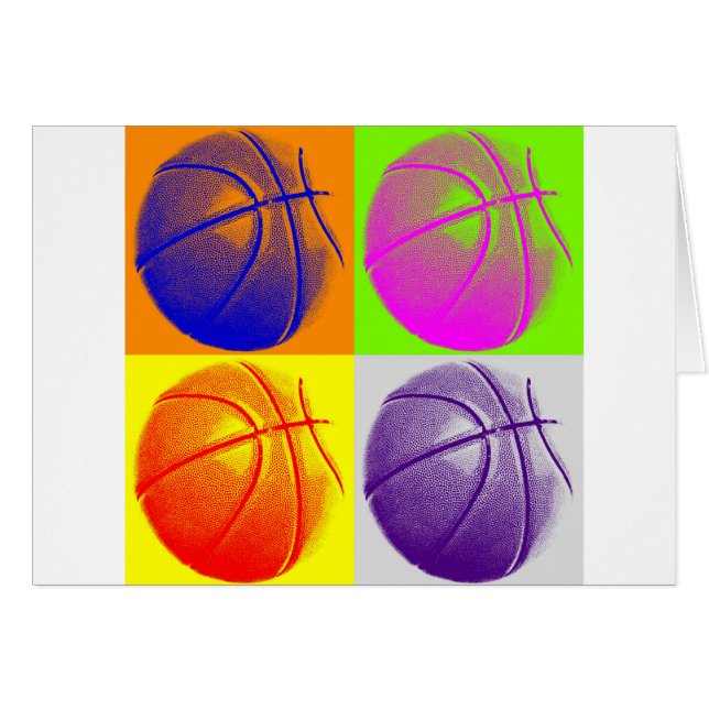 4 Colour Pop Art Basketball (Vorderseite (Horizontal))