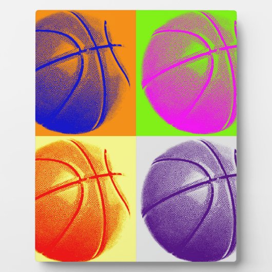 4 Colour Pop Art Basketball Fotoplatte (Vorderseite)