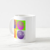 4 Colour Pop Art Basketball Kaffeetasse (Vorderseite Links)