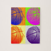 4 Colour Pop Art Basketball Puzzle (Vertikal)