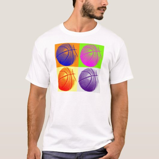 4 Colour Pop Art Basketball T-Shirt (Vorderseite)