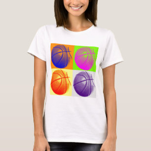 4 Colour Pop Art Basketball T-Shirt