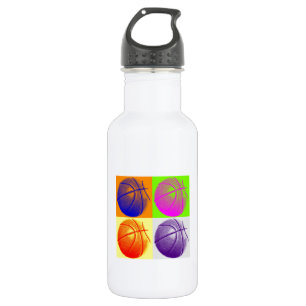 4 Colour Pop Art Basketball Trinkflasche