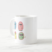 4 coole Bohnen Kaffeetasse (Vorderseite Links)