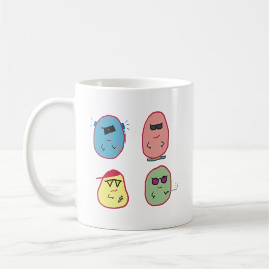 4 coole Bohnen Kaffeetasse (Links)