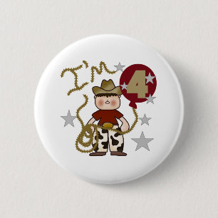 4. Cowboy-Geburtstag Button