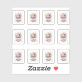 4 Cup der Blume Aufkleber (Blatt)