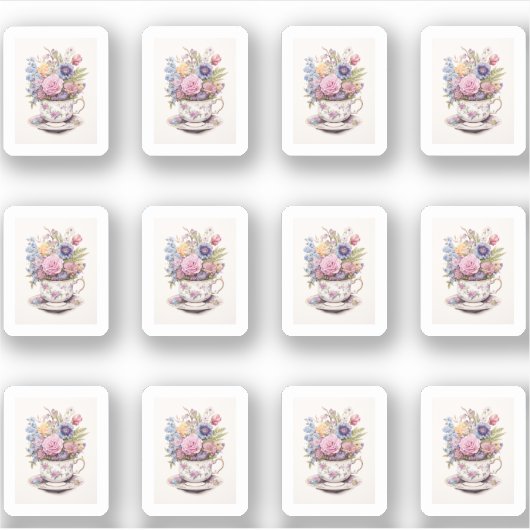 4 Cup der Blume Aufkleber (Vorderseite)