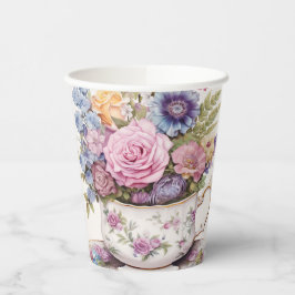 4 Cups Blume Pappbecher