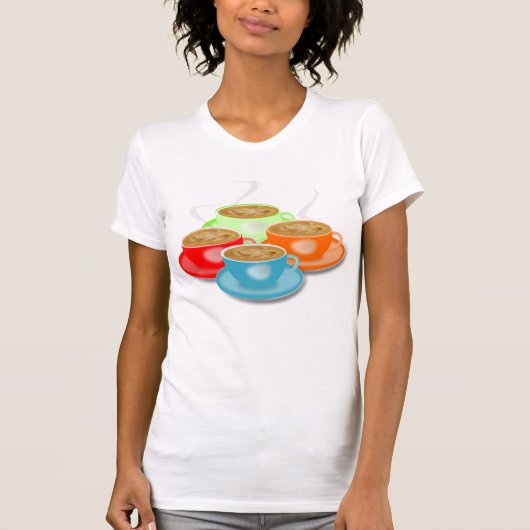 4 Cups Kaffee Frauen T - Shirt (Vorderseite)