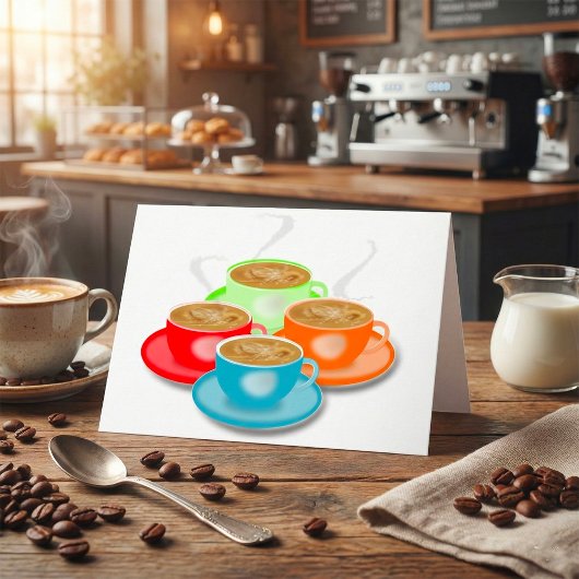 4 Cups Kaffeekarte Karte