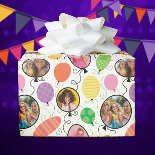 4 Custom Foto Birthday Balloons Geschenkpapier