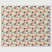 4 Custom Foto Birthday Balloons Geschenkpapier (Flach)